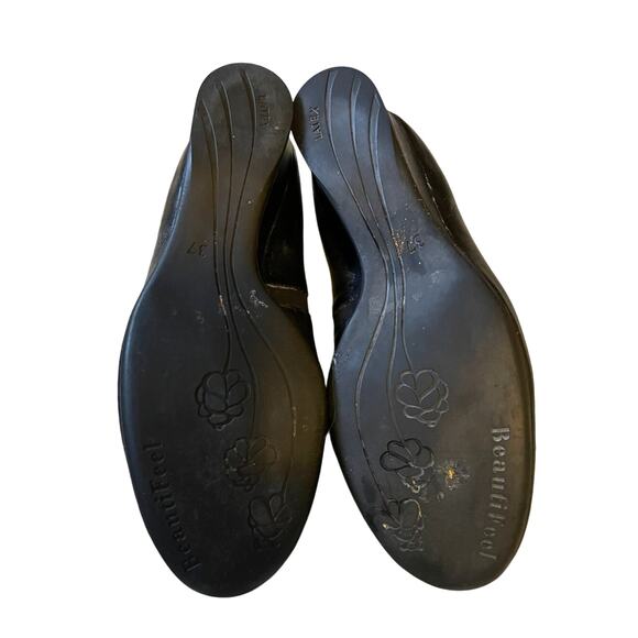 BeautiFeel 6.5 Leather Wedge Heels COMFORT Ortho Slip On Shoes Black 37 - Picture 8 of 8